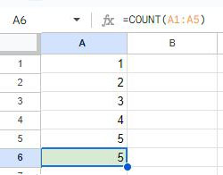 구글시트 COUNT
