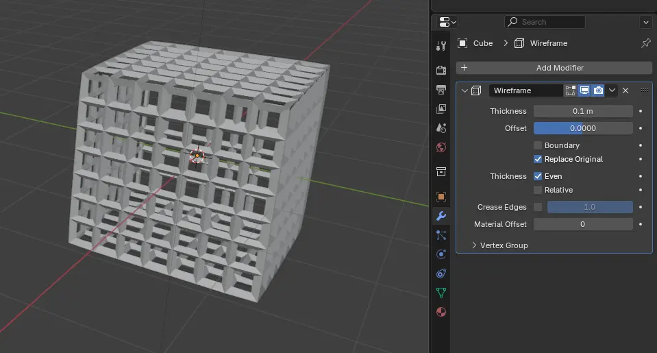 Blender 와이어 프레임 두께주기